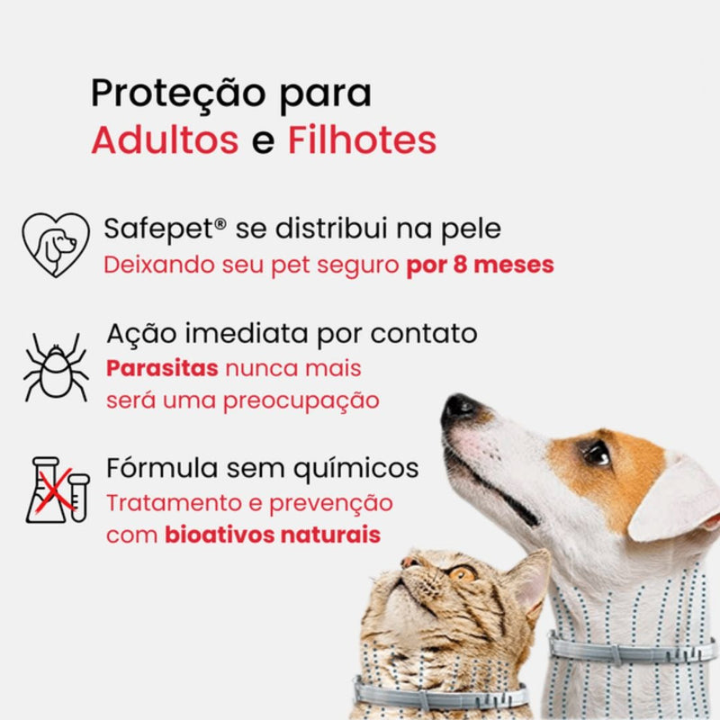 SafePet - Colar Anti Parasitas Premium [8 meses de proteção] - Net Shop Brasil