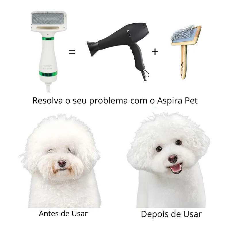 Secador Pet - O secador que penteia e remove os pelos do seu Pet - Net Shop Brasil