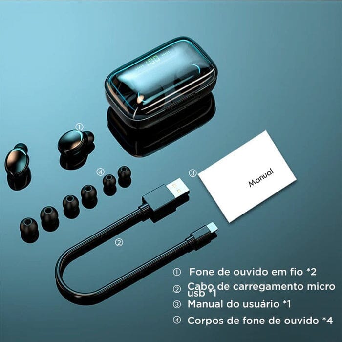 AlfaPods Pro Fone Bluetooth à Prova D'água 5.0 - Net Shop Brasil