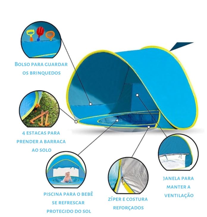 Barraca Bebê 2 em 1 com Proteção UV - Net Shop Brasil