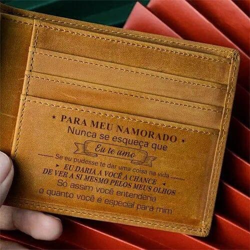 Carteira Masculina de Couro Legítimo Personalizada - Net Shop Brasil