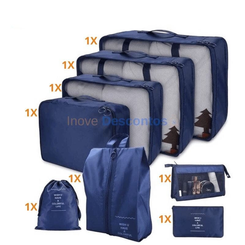 Kit de Bolsas Organizadoras à Prova D'Água 8 Peças - Net Shop Brasil