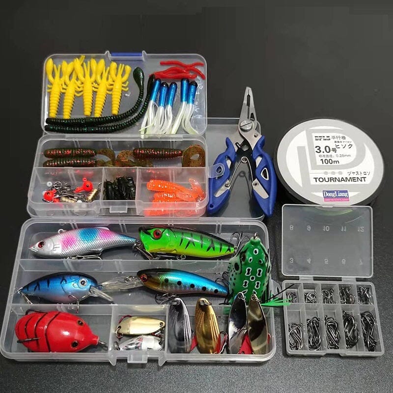 Kit para Pesca com 164 Peças - Linha, Anzol e Iscas Artificiais - Net Shop Brasil